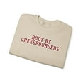 thumbnail image 3 of Cheeseburger Sweatshirt Gifts Crew Neck Shirt Long Sleeve Unisex, 3 of 7
