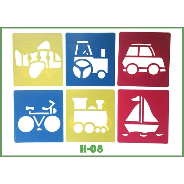fashionhome Children drawing Pattern with Different Shape Environmental PP Painting Stencil for School Project