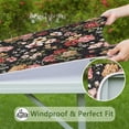 thumbnail image 6 of Pioneer Flower Floral Print Pattern Square Fitted Tablecloth with Elastic Edge,Square Table Cover,Washable Elastic Table Cover for Home Kitchen Party Decor 36"x36", 6 of 6