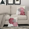 thumbnail image 3 of Burgundy Red Pillow Covers 18x18 Inch Dahlia Flower Red Wine Colored Pillow Case Farmhouse Outdoor Decor for Home Bedroom Living Room Spring Summer Floral Linen Square Cushion Cover, Set of 2, 3 of 6