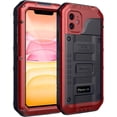 thumbnail image 1 of Funda para iPhone 11 a prueba de golpes, resistente al agua IP68, protector de pantalla incorporado, de grado militar, de metal resistente, a prueba de polvo, lluvia y nieve, para iPhone 11, funda pa, 1 of 5