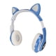 thumbnail image 4 of LXB39C Auriculares para niños Bluetooth 5.0 Auriculares plegables inalámbricos con oreja de gato con música brillante para niños (azul agua), 4 of 5