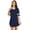 Navy Blue, variant on UNEEI Nightgowns for Women,Short Sleeve Nightshirt V Neck Sleepwear,House Dresses Night Gown for Ladies, Color Block Sleep Dress.Size S