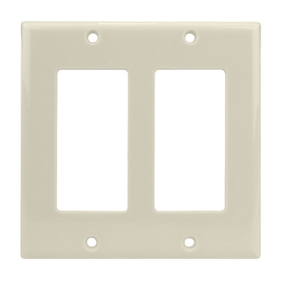 Construct Pro Decorative Double Gang Wall Plate (Light Almond)