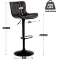 thumbnail image 6 of Kidol & Shellder Modern Swivel Bar Stools Set of 2 Brown Adjustable High Back Counter Stools, 6 of 6