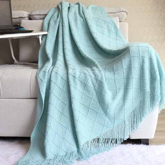 suxuMhao Bed Blankets - 1 Piece 51×90in Soft Throw Blanket, Solid Color Design Couch Blanket & Air Conditioning Blanket, Cozy Fall Throw Blanket for Home Comfort, Light Blue