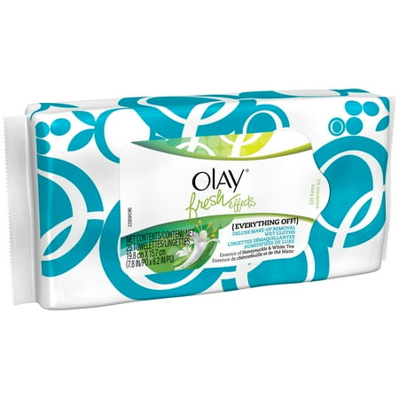 Olay Fresh Effects Everything Off! Deluxe Make-Up Removal Wet Cloths, 25 sheets