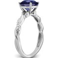 thumbnail image 3 of Sterling Silver Rhodium-Plated Created Sapphire And Diamond Ringsize 7 (Width 1.75 To 3) - Jbsp, 3 of 5