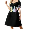 thumbnail image 1 of Vestido de manga corta con espalda cruzada y estampado de princesas, ropa estética, vestido de fiesta de lujo para mujer, vestido de noche para graduación., 1 of 7