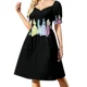 thumbnail image 3 of Vestido de manga corta con espalda cruzada y estampado de princesas, ropa estética, vestido de fiesta de lujo para mujer, vestido de noche para graduación., 3 of 7