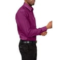 thumbnail image 3 of G-Style USA Men's Regular Fit Long Sleeve Solid Color Dress Shirts - Wine - 3X - 19-19.5 - 36-37, 3 of 6