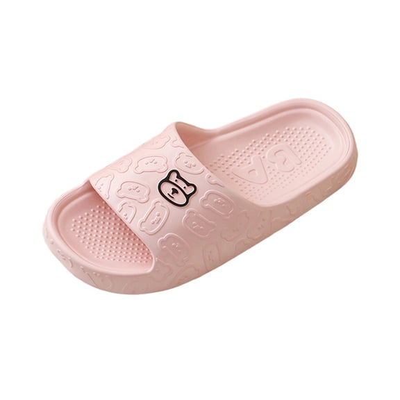 XUNKUSGA Womens Sandals Cute Bear Pattern Slide Sandals Classic Couple Bathroom House Shoes For Men & Women Comfortable Soft Non-Slip Shower Sandals for Women 5.5-10.5 Pink
