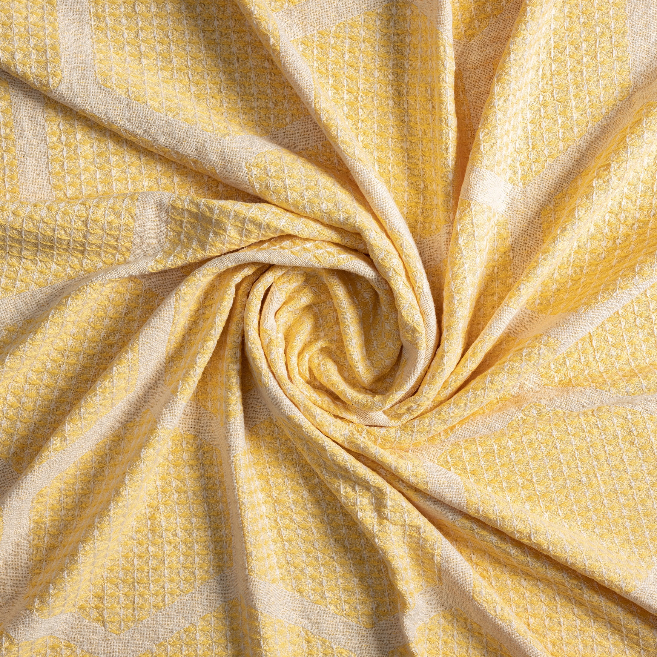 Ox Bay Yellow Honeycomb Hexagon Ultra-Soft Turkish Cotton Adult Throw Blanket, 50" x 60'