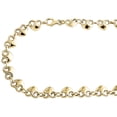 thumbnail image 3 of 10K Yellow Gold Puffed Dome Heart Fancy Link 8.5mm Chain Statement Necklace 17", 3 of 6