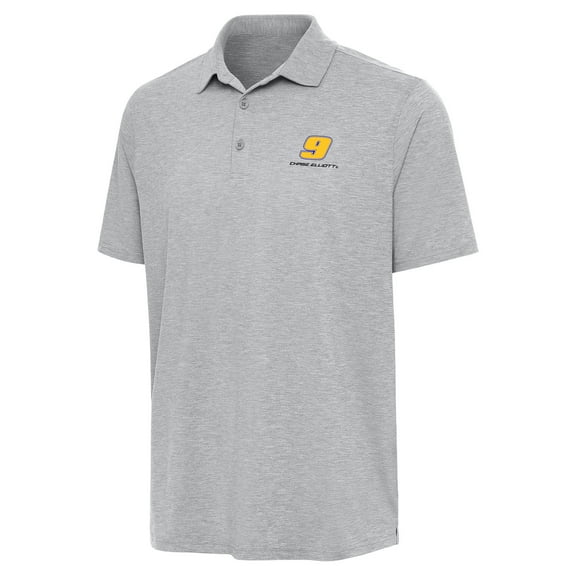 Men's Antigua  Heather Gray Chase Elliott Par 3 Polo