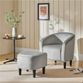 thumbnail image 3 of Yaheetech Contemporary Club Chair and Ottoman Set for Living Room, Gray, 3 of 8