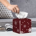 thumbnail image 6 of Lsque Romantic white snowflakes Printed Tissue Box Cover Holder, Facial Paper Organizer Dispenser,Square with Bottom Belt, PVC Leather Decorative Organizer, 6 of 8