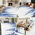thumbnail image 5 of Area Rug for Living Room, Navy Blue Non-Slip Indoor Ex Large Carpet for Bedroom/Dining Room, Summer Botanical Leaves Watercolor Washable Low-Profile Rectangle Floor Runner Rugs - 8 x 10 Ft, 5 of 8