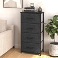 thumbnail image 4 of YINTATECH 4 Drawers Dresser Shelf Organizer Bedroom Bedside Storage Tower Black Grey, 4 of 9