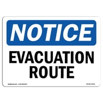 OSHA Notice Sign - Evacuation Route | Decal | Protect Your Business, Construction Site, Warehouse & Shop Area |  Made in the USA