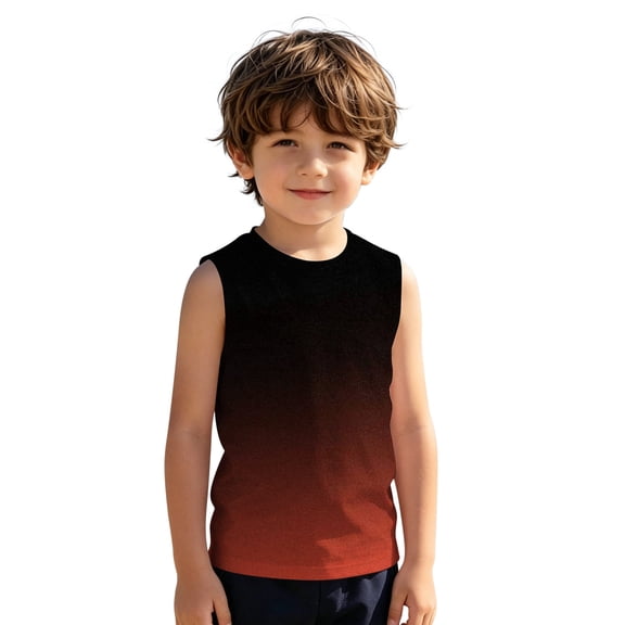Lullu Boys Summer Gradient Tank Top Kids Casual Lightweight Sleeveless Shirt, Sizes 3-14