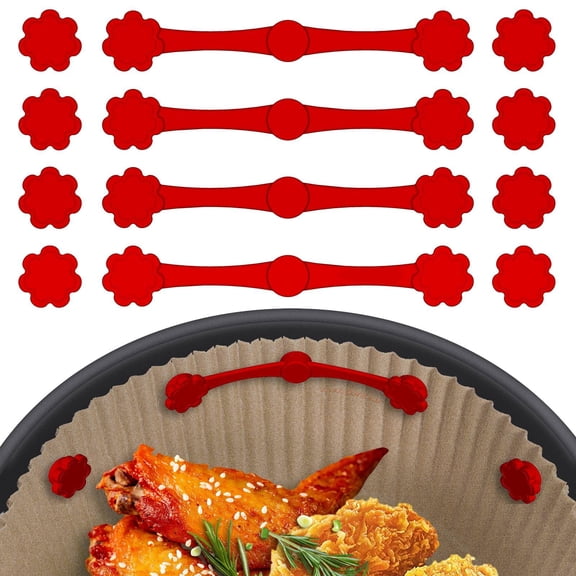 12Pcs Air Fryer Magnets For Parchment Paper,Air Fryer Liner Magnet Silicone Buckle For Holding Down Lock Liners Disposable Safely