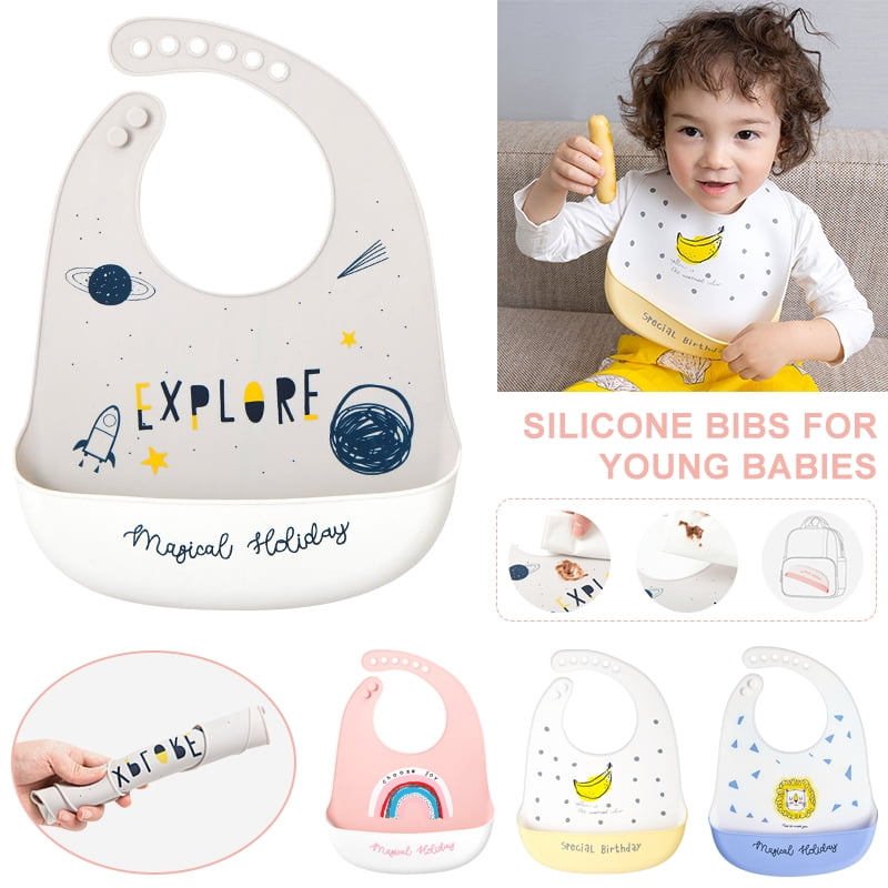 LNKOO Silicone Baby Bibs Easily Wipe Clean Comfortable Soft