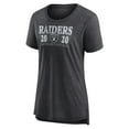 thumbnail image 2 of Women's Fanatics Heather Charcoal Las Vegas Raiders Neck And Neck Tri-Blend Scoop Neck T-Shirt, 2 of 3