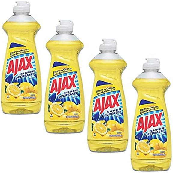 Ajax Super Degreaser Dish Liquid, Lemon, 12.6 Fluid Ounce (Pack Of 4)
