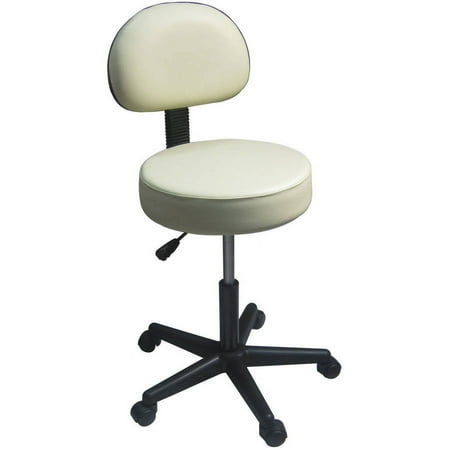 Sivan Health and Fitness Pneumatic Rolling Adjustable Medical/Massage Stool with Removable Backrest, Beige
