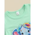 thumbnail image 4 of Kids Girls Summer T-Shirt Cartoon ElephantFlower Print Short Sleeve Round Neck Graphic Tops, 4 of 7