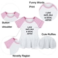 thumbnail image 2 of I Love Naps Milk And Social Justice Funny Dresses For Baby, Newborn Babies Skirts, Infant Princess Dress, 0-24M Kids Graphic Clothes (Pink Raglan Dresses, 0-6 Months), 2 of 5