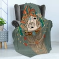 thumbnail image 4 of Llama Soft Flannel Fleece Throw Blanket, Colorful Headwear Wearing Accessories Earrings Necklace Abstract Animal, Cozy Plush for Indoor and Outdoor Use, 50" x 60", Multicolor, by Ambesonne, 4 of 5