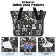 thumbnail image 2 of Tote Bag for Women - Halloween Skeleton Fun Pattern Shoulder Bag - Large Utility Work Duffle Bag with Zipper Handbag for Travel, Work, Sprots, 2 of 5