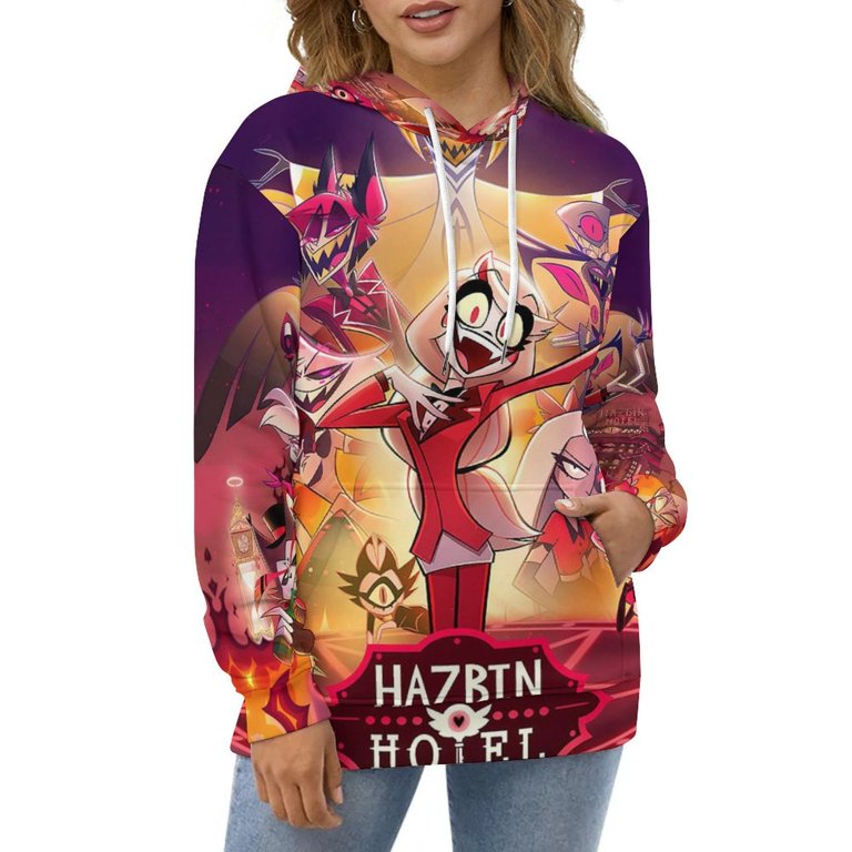 Hazbin Hotel Hoodie 3D Print Pullover Hooded Long Sleeve