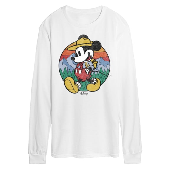Disney - Mickey & Friends - Mickey is Happy Camping & Hiking - Men's Long Sleeve T-Shirt