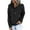 Black, variant on Fesfesfes Womens Casual Hoodies Fall Tops Solid Color Long Sleeve Sweatshirt Button Down Drawstring Pullover Top