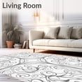 thumbnail image 2 of ODIKA 4'x6' Machine Washable Non-Slip Area Rug, Swirl Medallion with Intricate Curved Lines and Whorls High Traffic Rug with Pad, Gray, 460226, 2 of 8