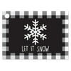 20 Unit Black Plaid Snowflake Theme Gift Cards, 3.75x2.75, 6 Pc/unit