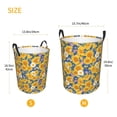 thumbnail image 4 of KLL Vintage White Yellow Sunflower Waterproof Foldable Laundry Hamper Bucket with Handles for Storage Bin,Kids Room,Home Organizer (Medium ), 4 of 7