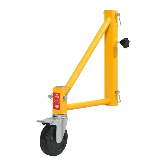 KFFKFF 4-Pack Scaffold Outriggers, 1000 lbs Total Load Capacity Baker-Style Scaffolding Accessory with Swivel Casters, Carbon Steel Scaffold Wheel System with Rust Proof Galvanized Surface, Yellow