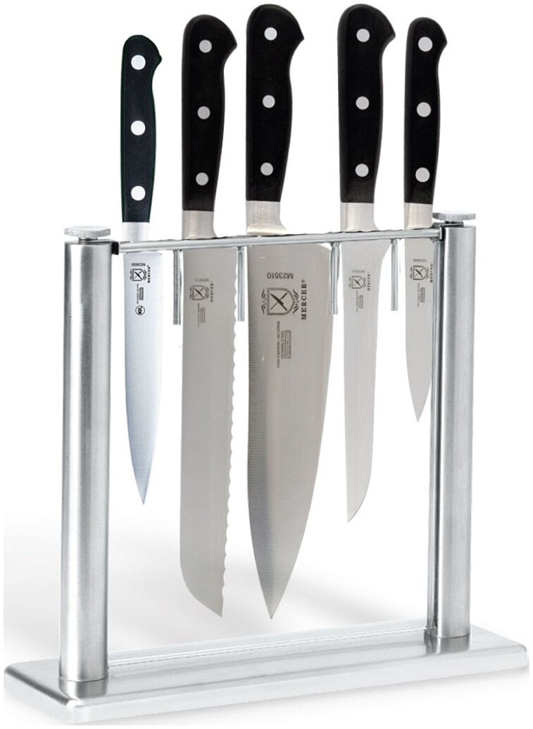 Mercer Culinary Renaissance 6Piece Knife Block Set, Tempered Glass Block