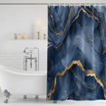 thumbnail image 4 of Navy Blue Marble Waterproof Fabric Shower Curtain, Modern Contemporary Art Waterproof Fabric Shower Curtain for Bathroom Curtains Bathtubs Hotel Washable Shower Curtains with 12 Hooks Small 36x72in, 4 of 8
