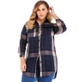 thumbnail image 2 of Sonbest - Camisa a cuadros de franela de talla grande para mujer, enrollable, de manga larga, con botones, camisas casuales para novio Inevent SH1104-150, 2 of 5