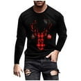 thumbnail image 3 of Visit the JURANMO Store Mens Funny Graphic T Shirts Christmas Tree Print Long Sleeve Crew Neck Casual Tees Big and Tall Regular Fit Fall Fashion Tee Tops Black XL, 3 of 6
