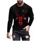 thumbnail image 2 of Blusas y camisas de manga larga y cuello redondo para hombre, informales, con estampado navideño, deportivas, de poliéster., 2 of 5