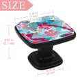 thumbnail image 4 of 4 Pcs Square Cabinet Handle Cupboard Knob Drawer Pulls Handle Flower Pattern Drawer Knobs with Screws Furniture Decoration, 4 of 7