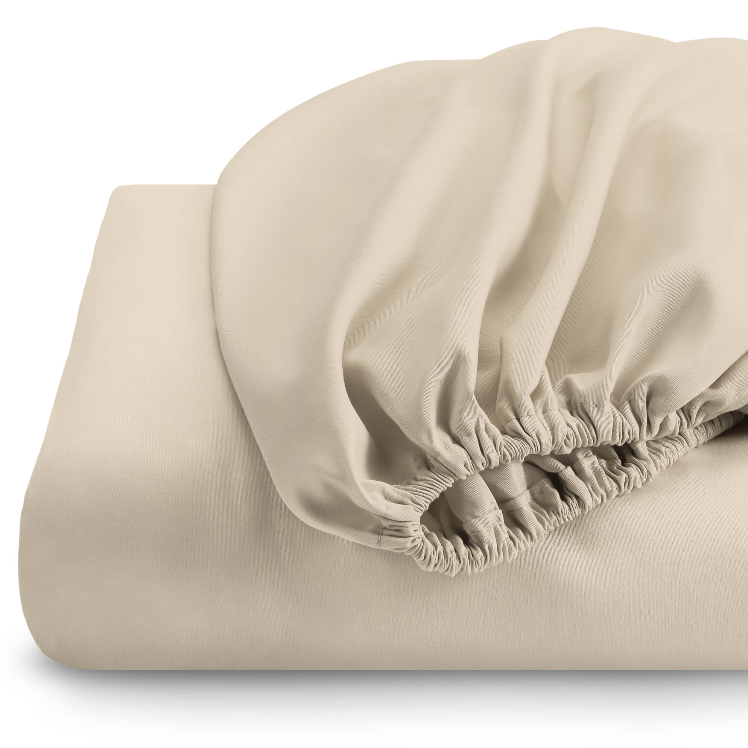 Fitted Sheet + Pillowcase Set, Microfiber, Wrinkle Resistant, King, Sand