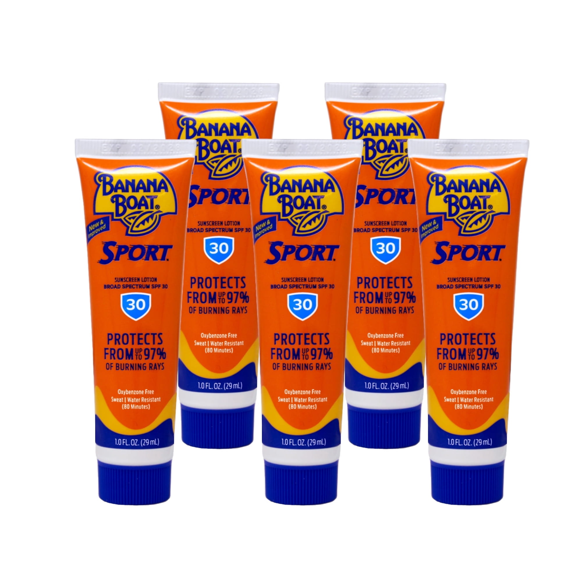 Ultra Sport Sunscreen SPF 30 - Heat, Sweat & Waterproof Sunscreen for Swimming & Sport Activities as Sun Block | Non Greasy Sunscreen in Breathable Formula | 1 OZ Per Pack, Pack of 5