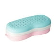 thumbnail image 2 of Estuche para gafas de natación, caja de almacenamiento para gafas de natación, estuche protector portátil impermeable para de natación para mujeres y Azul Rosa, 2 of 8